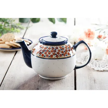 Konvice na čaj Čajová konvice a kávová konvice Keramika Bolesławiec 1 l - dek. DU52 (druhá jakost)