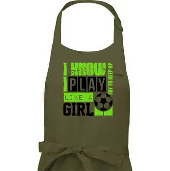 Kuchyňská zástěra Play girl - Dámská zástěra na vaření - Univerzální velikost ( Khaki )