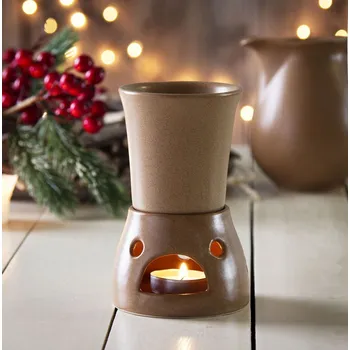 Keramický hrnek na svařené víno s ohřívačem KERA CERAMIKA béžový 2 ks