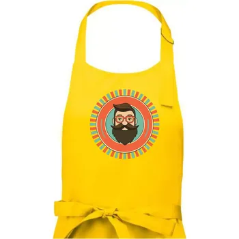 Kuchyňská zástěra Plnovous v kruhu - Pánská zástěra na vaření - Univerzální velikost ( Žlutá )