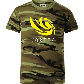 Chlapecké tričko Vortex logo barevné - Dětské maskáčové triko - 104-110cm / 3-4 roky ( Zelený maskáč )