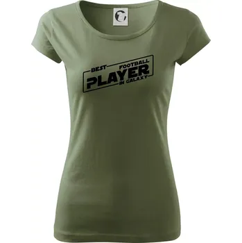 Dámské tričko Best football player in galaxy - Dámské triko Pure - S ( Khaki )