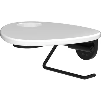 ADA - držák toaletního papíru, včetně poličky s otvorem, PVD černá/bílá lesk HF506791511000