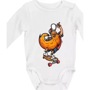 Mustache board - Body kojenecké s dlouhým rukávem - Dlouhý r. 3-6 měs ( Bílá )