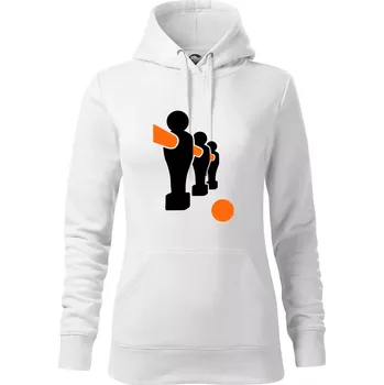 Dámská mikina Fotbálek postavy - Mikina dámská Cape s kapucí - L ( Bílá )
