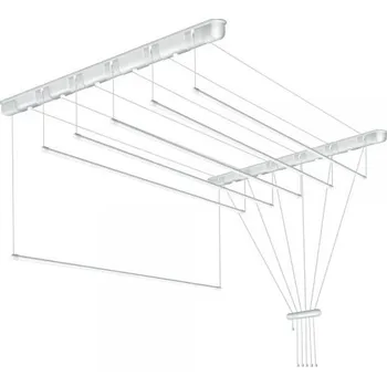 Sušák na prádlo Stropní sušák,bílý , 6x160 cm