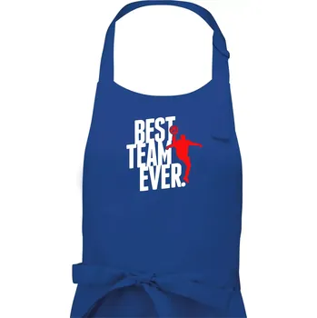 Kuchyňská zástěra Best team ever - Dámská zástěra na vaření - Univerzální velikost ( Královská modrá )