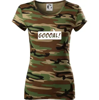 Dámské tričko Goooal - Dámské maskáčové triko - XS ( Hnědý maskáč )