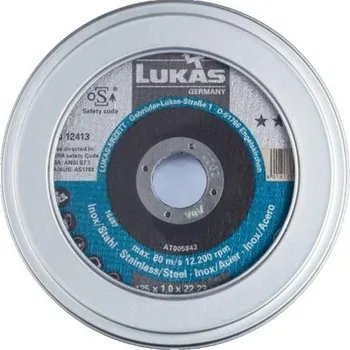 Řezný kotouč LUKAS Řezné kotouče T41 115x1,0x22,23 A60S-BF Inox- 10 v plechovce, AT004643V9807010