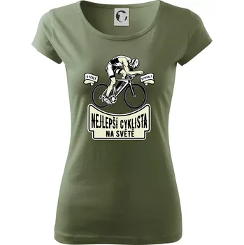 Dámské tričko Nejlepší cyklista na světě - Dámské triko Pure - XL ( Khaki )