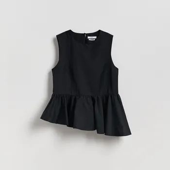 Reserved - Halenka s volánovým lemem - černý - 743HF-99X - 743HF-99X-S