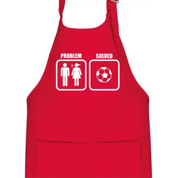 Kuchyňská zástěra Problém fotbal - Dětská zástěra na vaření - Univerzální velikost ( Červená )