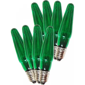 Žárovka Žárovky pro řetěz ASTERIA 14V/0,1A E-10 8ks svíčky zelené (1ks)