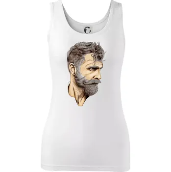 Dámské tričko Mustache man - Dámské tílko - L ( Bílá )