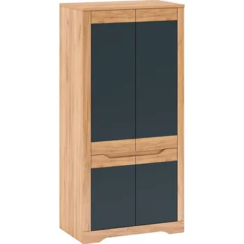 Šatní skříň Šatní skříň FIDEL Q dub craft zlatý/grafit šedá