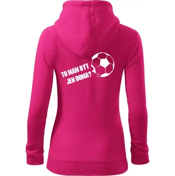 Dámská mikina To mám být jen doma? - Fotbal - Dámská mikina trendy zipper s kapucí - S ( Purpurová )