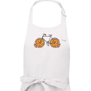 Kuchyňská zástěra Pizza kolo - Pánská zástěra na vaření - Univerzální velikost ( Bílá )