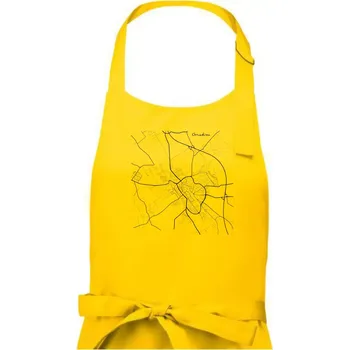 Kuchyňská zástěra Černobílá mapa Chrudim - Pánská zástěra na vaření - Univerzální velikost ( Žlutá )
