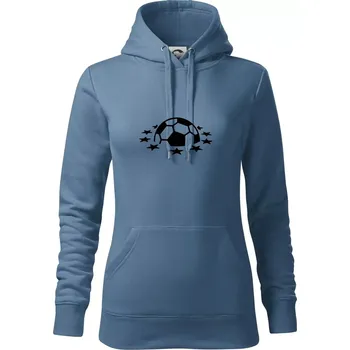 Dámská mikina Liga mistrů míč - Mikina dámská Cape s kapucí - XS ( Denim )