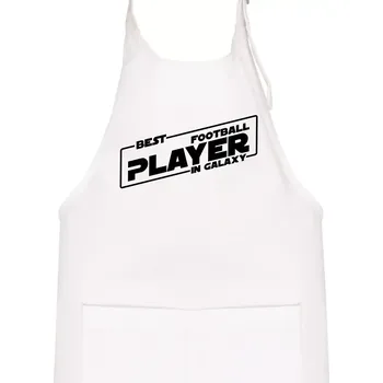 Kuchyňská zástěra Best football player in galaxy - Dětská zástěra na vaření - Univerzální velikost ( Bílá )