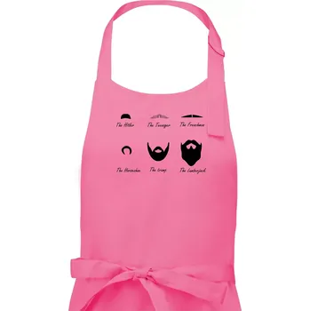 Kuchyňská zástěra Mustache types of mustache - Dámská zástěra na vaření - Univerzální velikost ( Růžová )