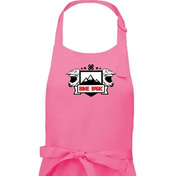 Kuchyňská zástěra Bike park helmy - Dámská zástěra na vaření - Univerzální velikost ( Růžová )