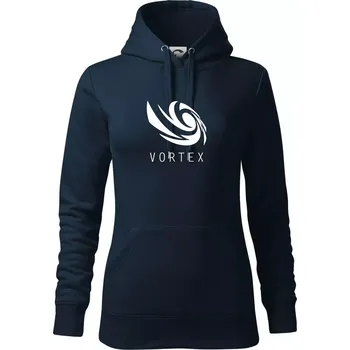 Dámská mikina Vortex logo jednobarevné - Mikina dámská Cape s kapucí - XL ( Námořní modrá (velmi tmavá - téměř černá) )
