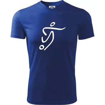 Pánské tričko Fotbalista silueta - Pánské triko Fantasy sportovní (dresovina) - 3XL ( Královská modrá )