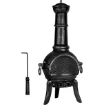 STILISTA Venkovní zahradní krb, 112 cm, stříbrno / šedý