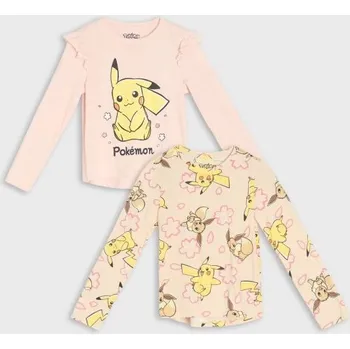 Oblečení a móda Sinsay - 2 balení triček s dlouhým rukávem Pokemon - růžová - 096GA-38X - 096GA-38X-140