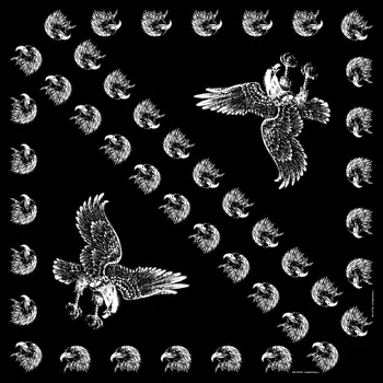 Nákrčník Bikers Mode BM Šátek bavlna orel černý 80x80cm