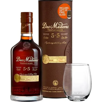 Rum DOS MADERAS 5y + 5y 40% 0,7 l (dárkové balení 1 sklenice)
