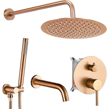 Sprchový set Podomítková vanová baterie se sprchovým setem REA LUNGO + BOX, kartáčovaná měď