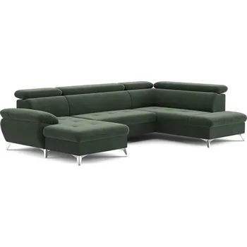 Sedací souprava Rozkládací rohová sedací souprava s úložným prostorem do U CATANIA zelená