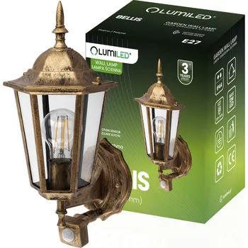 Dekorativní svítidlo Fasádní svítidlo E27 LED s čidlo pohybu BELLIS LUMILED