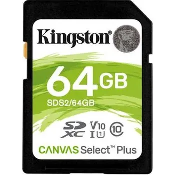 Paměťová karta KINGSTON 64GB SDXC CANVAS Plus Class10 UHS-I 100MB/s Read Flash Card Gen3