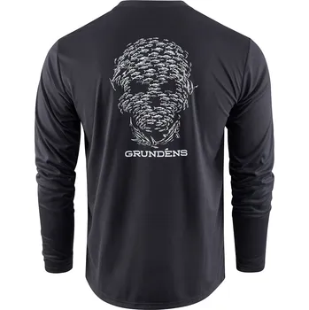 Rybářské oblečení Grundéns Grundés Tričko Bait Ball LS Tech Tee Black Velikost: XXXL