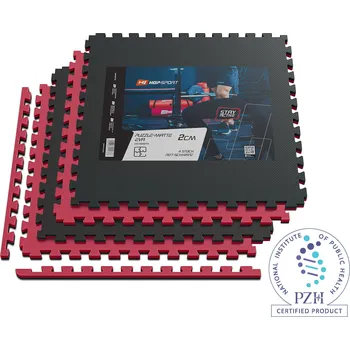 Puzzle Hop-Sport Podložka puzzle EVA 2cm - 4 ks černo / červená