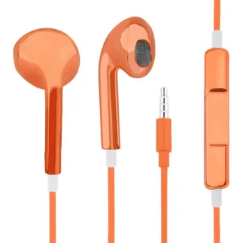 Sluchátka Pokovená sluchátka s konektorem 3,5 mm jack - oranžová