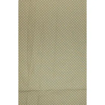 Bavlněná česká látka šíře 150cm - bílý puntík 2mm na béžové (50cm)