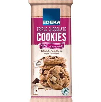 Edeka Triple Chocolate Cookies křupavé sušenky 200 g