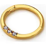 Lillian Vassago Zlatý piercing kroužek zdobený zirkony LLV92-GPI005SP