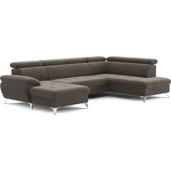 Sedací souprava Rozkládací rohová sedací souprava s úložným prostorem do U CATANIA hnědá