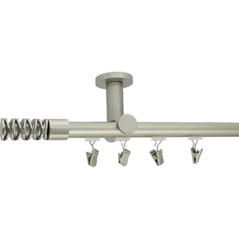 Garnýž Kovovégarnýže.cz Stropní garnýž Jewel broadway 19 mm matný nikl Varianta jednořadá nebo dvouřadá: Dvouřadá, Uchycení látky: jezdec s kovovou žabkou, Délka garnýže Broadway: 300 cm
