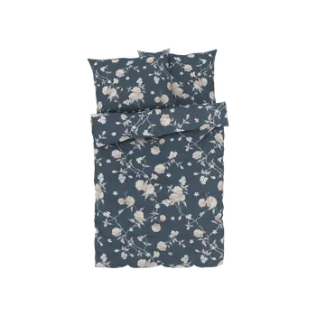 Povlečení LIVARNO home Ložní povlečení z mikrovláknitého saténu, 200 x 220 cm, 70 x 90 cm (navy modrá)