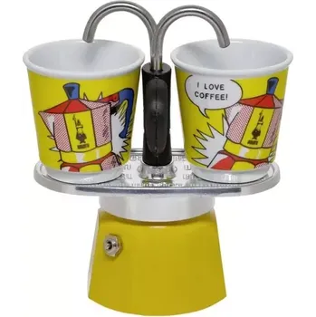 Moka konvice Bialetti MINI EXPRESS Set Lichtenstein žlutá (8006363027649)