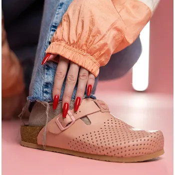 Dámská zdravotní obuv Leon 4250 Dámská uzavřená korková pracovní obuv - Růžová Velikost: 39