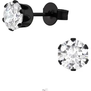 Náušnice Prosperk Náušnice černé ocelové zirkony