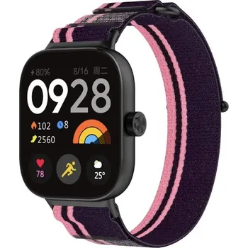 Ostatní příslušenství k chytrým hodinkám eses Nylonový řemínek pro Xiaomi Redmi Watch 4, 5, 6 a Smart Band 8 Pro a 9 Pro - Růžovo fialový