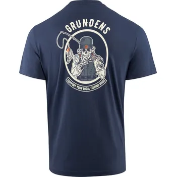 Rybářské oblečení Grundéns Grundés Tričko Support Guides SS T-Shirt Dark Navy Velikost: M